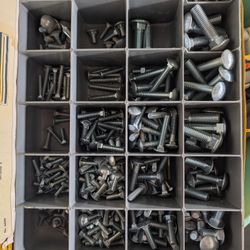 Assorted Carriage Bolts, Machine Screws, and misc. Electrical  Connectors and Wire Nuts...