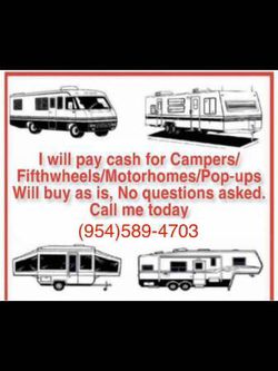 Buying/Looking Any RVs, Campers and motorhomes.