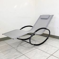 New in box $45 Zero Gravity Rocking Chair Outdoor Patio Lounge Chair Recline Rocker w/ Detachable Pillow