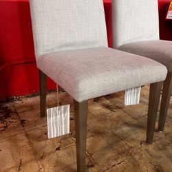 Two Dining Chairs With Metal Legs