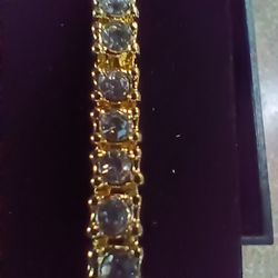 22 inch 14k gold plated tennis chain 1 row CZ ICED OUT