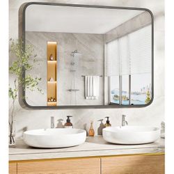 Black Framed Bathroom Mirror for Wall