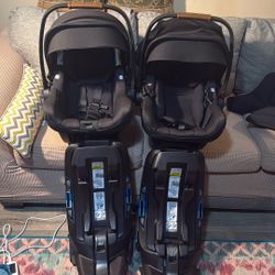 Nuna PIPA Black Infant Baby Car Seat with Infant Insert and Base P