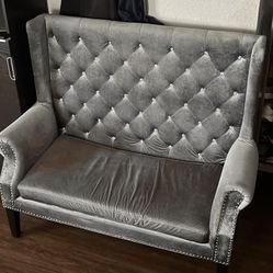 Grey love seat