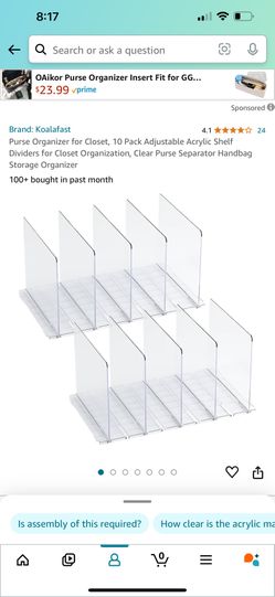 10-pack Adjustable Acrylic Shelf Dividers