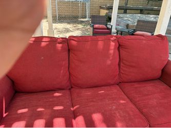 Red pull out couch