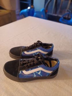 Vans Old Skool Lightning Black and Blue Skate Shoes For Kids