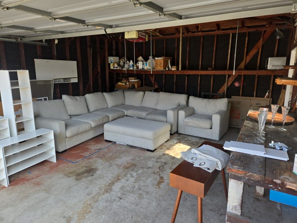 Living Spaces Sofa with chair and Ottoman