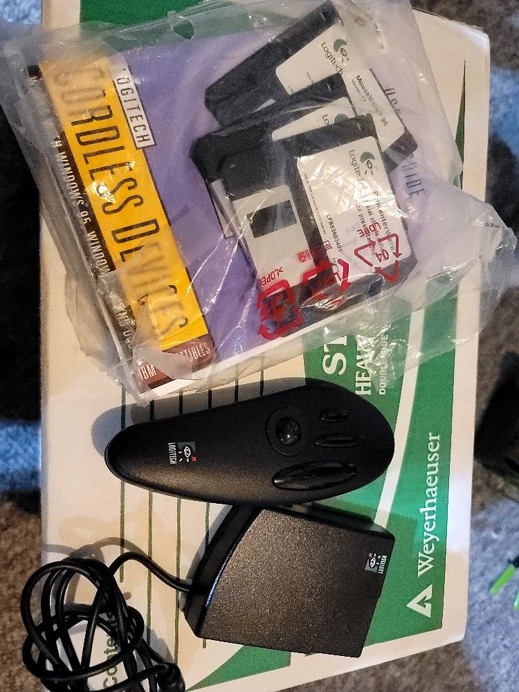 1995 Logitech Trackman Live 4141 Remote Control Receiver Pointer Old Stock