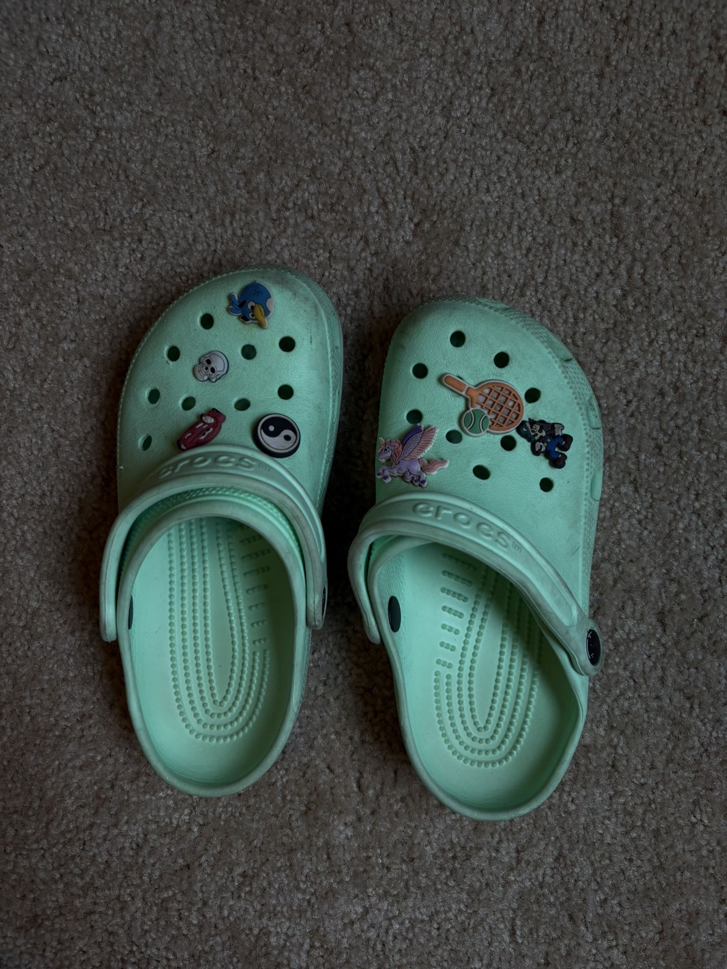 unisex teal crocs