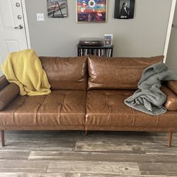 Faux Leather Couch  (PICK UP ONLY)