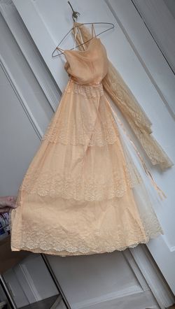 Peach Lace Gown size 12
