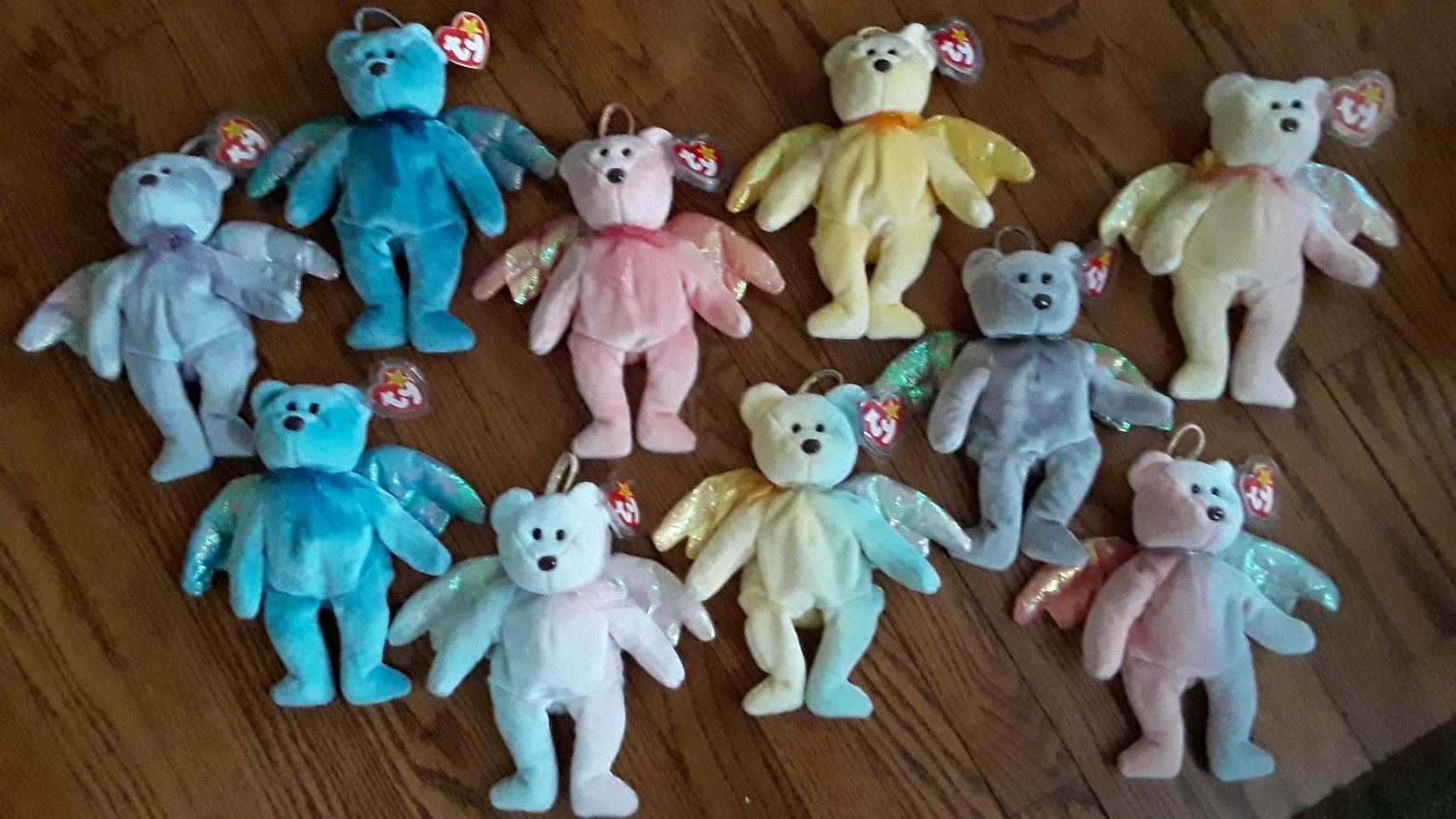 Halo Ty Beanie Babies, hand-tied dyed for $9 each.