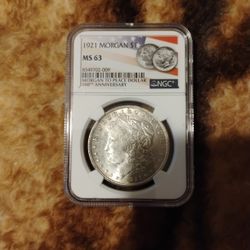 1921 MORGAN SILVER DOLLAR MS63 NGC CERTIFIED 