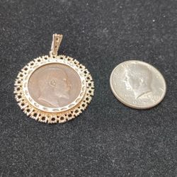 1909 One Penny 925 Bezel Pendant 