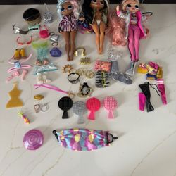 LOL  OMG dolls  Lot Of 3 With Accessories  2019 
