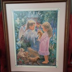 Vintage Home interiors Angel Print Framed