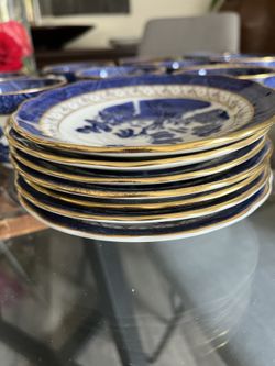Royal Doulton Fine China Booths 'Real Old Willow' Teacup Plates