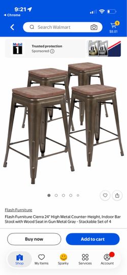 Flash furniture cierra 24 high metal bar stool