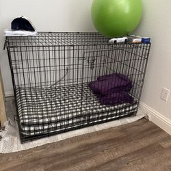48” X 32” Large Dog Crate With Cushion