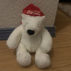 Coca Cola Coke Plush Polar Bear with Hat 10” Stuffed Animal