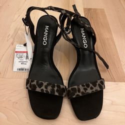 NWT Mango Leather Heels 
