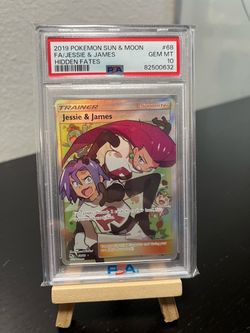 PSA 10 Pokémon Jessie & James Hidden Fates Full Art