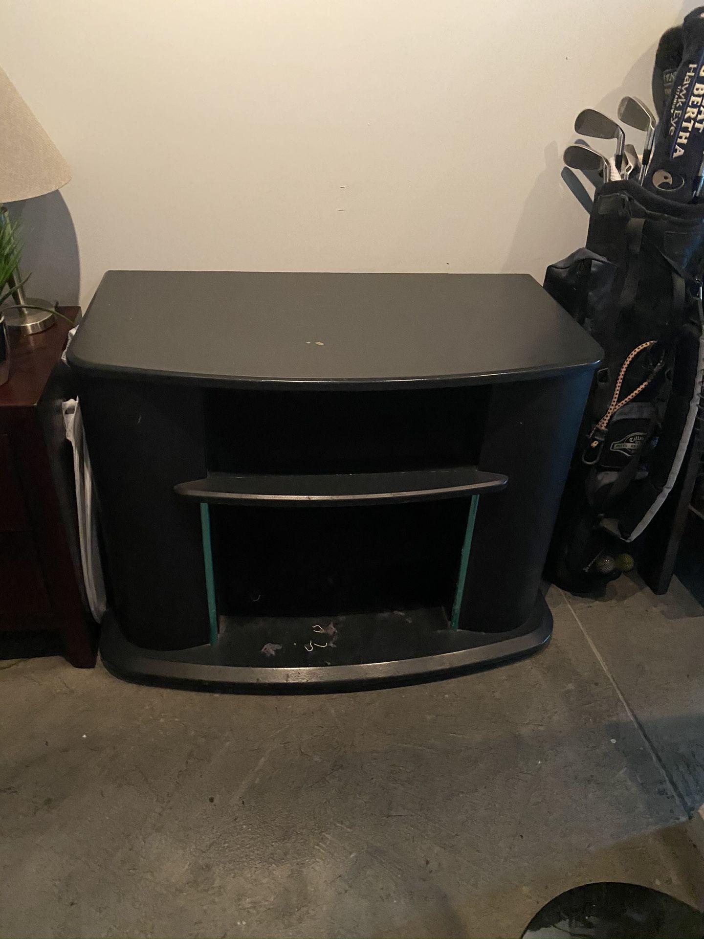 Black TV Stand (Can hold 42 inch flat screen)