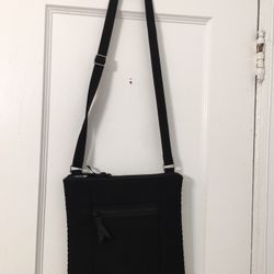 Vera Bradley Triple Zip Hipster MicroFiber  classic Black sling crossbody Bag. Brand new without tag 