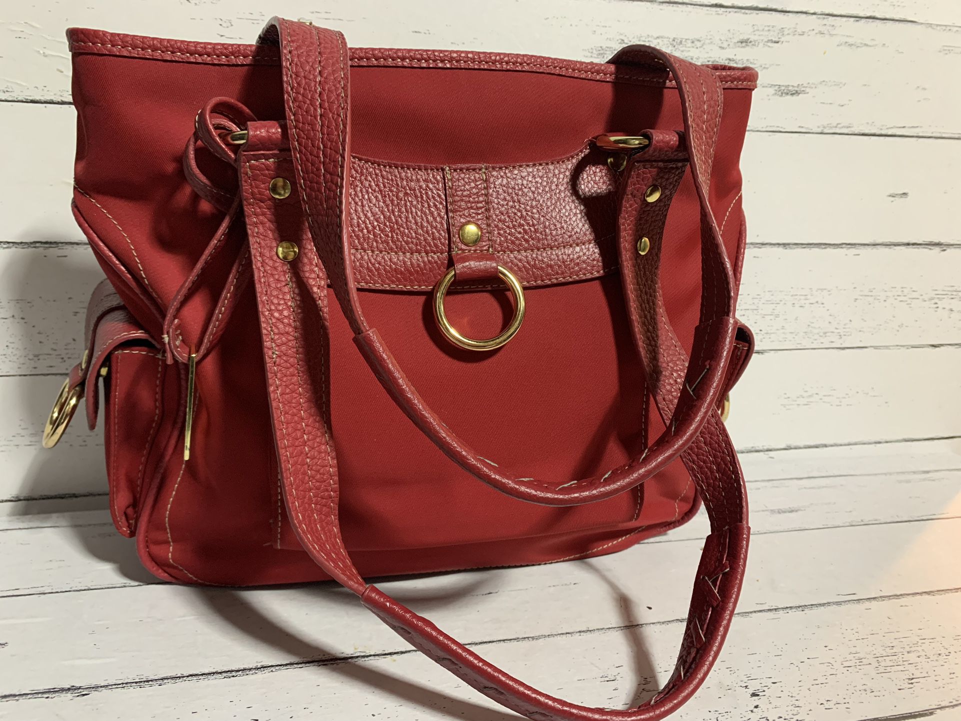 Maxx New York red shoulder bag tote purse