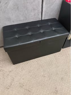 Black Storage Ottoman