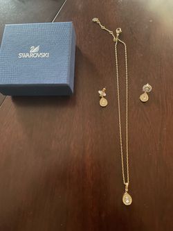 Swarovski Necklace & Pierced Earrings