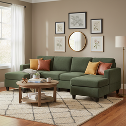 Dublin 101" U-Shaped Sectional Sofa with 2 Ottomans
