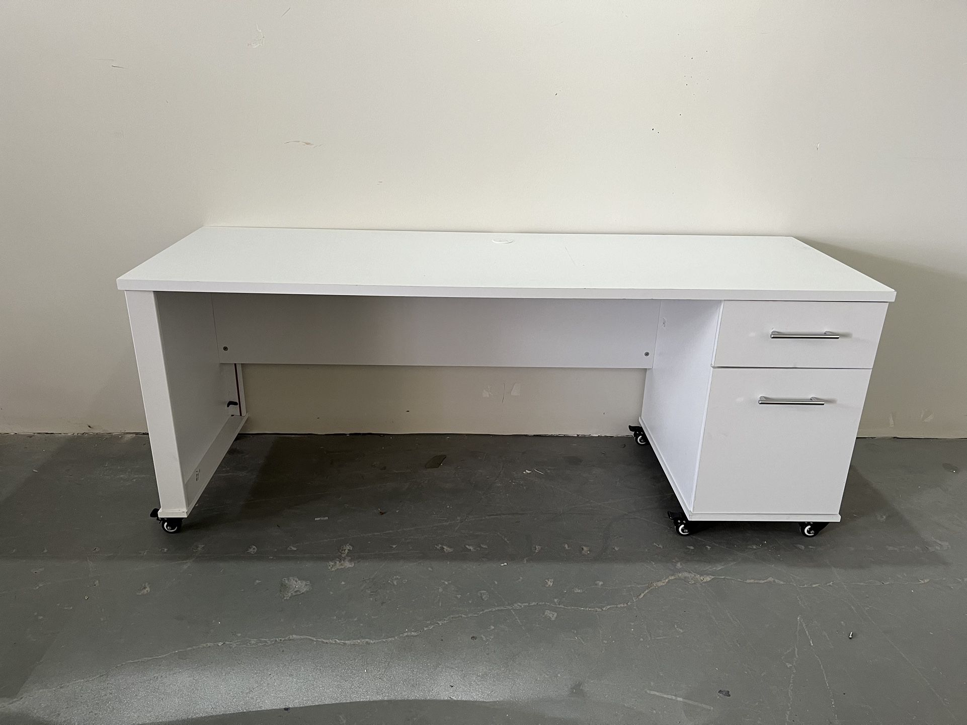 White Desk With Storage 