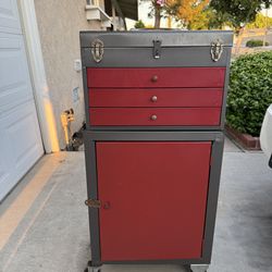Tool Box /Toolbox / Vintage/ Lightweight/ Rolling casters/wheels