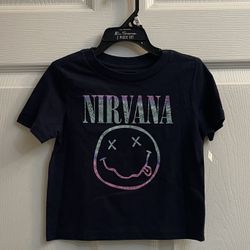 Brand New Baby Girl Navy Blue Nirvana Tee Size 18 Months 