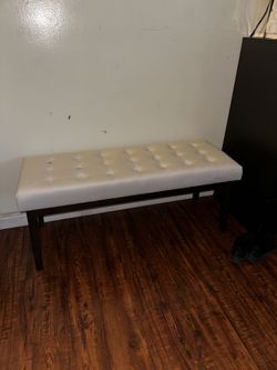 White Velvet Bench
