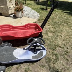 Free vagon, wiggle car, and ice skates size 3