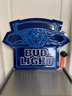 Bud Light embossed tin tacker