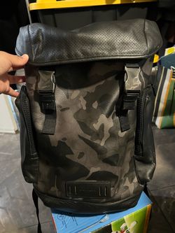 Coach Leather Camo Backpack