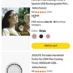 rechargeable mini fan