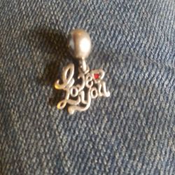 Sterling Silver Ruby Heart Love You Pendant.its Stamped
