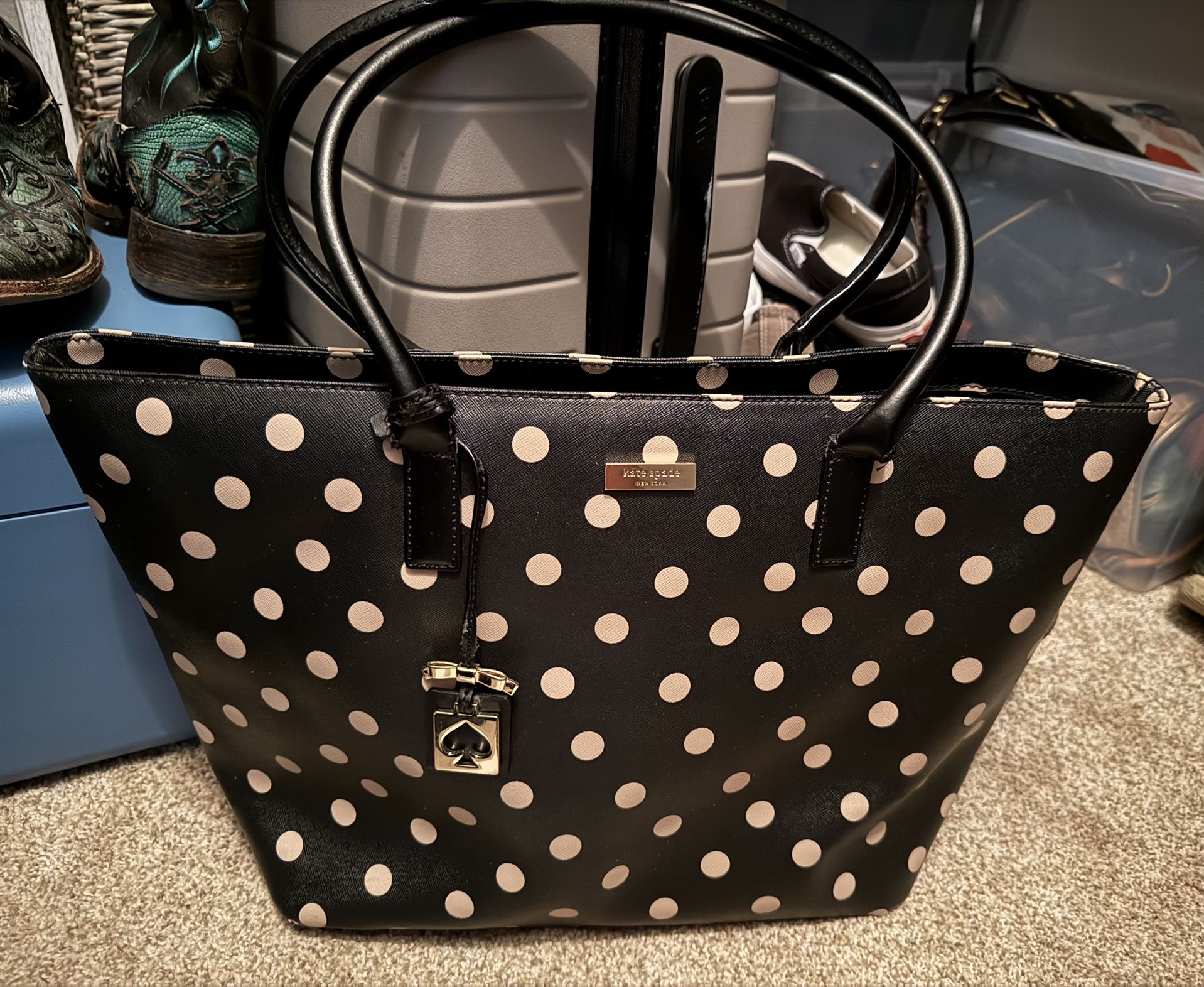 Kate Spade Black & Nude Polka Dot Tote