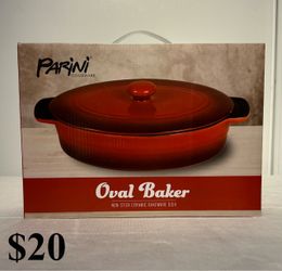Parini Cookware Oval Baker Non-Stick Ceramic Dish