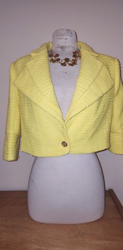Bright Yellow Cropped Blazer Size S/M 💛