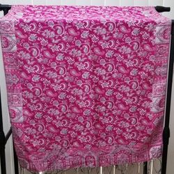 Pink Paisley Blanket Scarf 