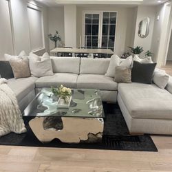 Beige 3 Piece Designer Sectional Couch