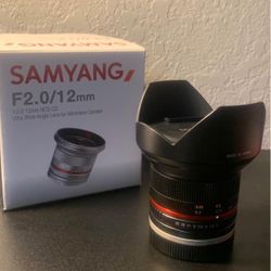 Sony Cannon Lens SamYangw 12mm F2.0