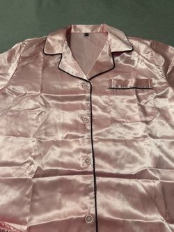 Pink silk pajamas, size small
