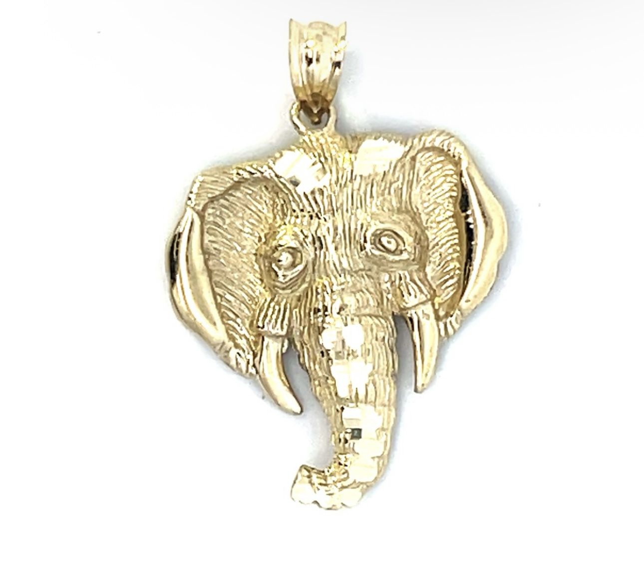 10k Yellow Gold Elephant Charm Pendant For Necklace GP3115367